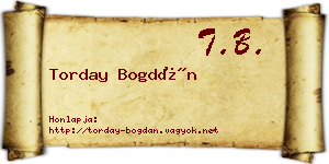 Torday Bogdán névjegykártya